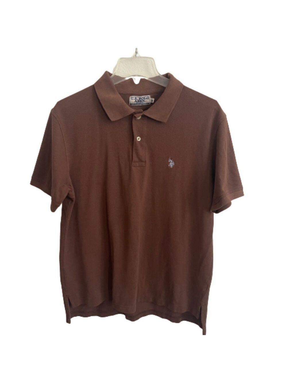 Men’s US Polo Assn Brown Collar Vintage Shirt Size Medium!